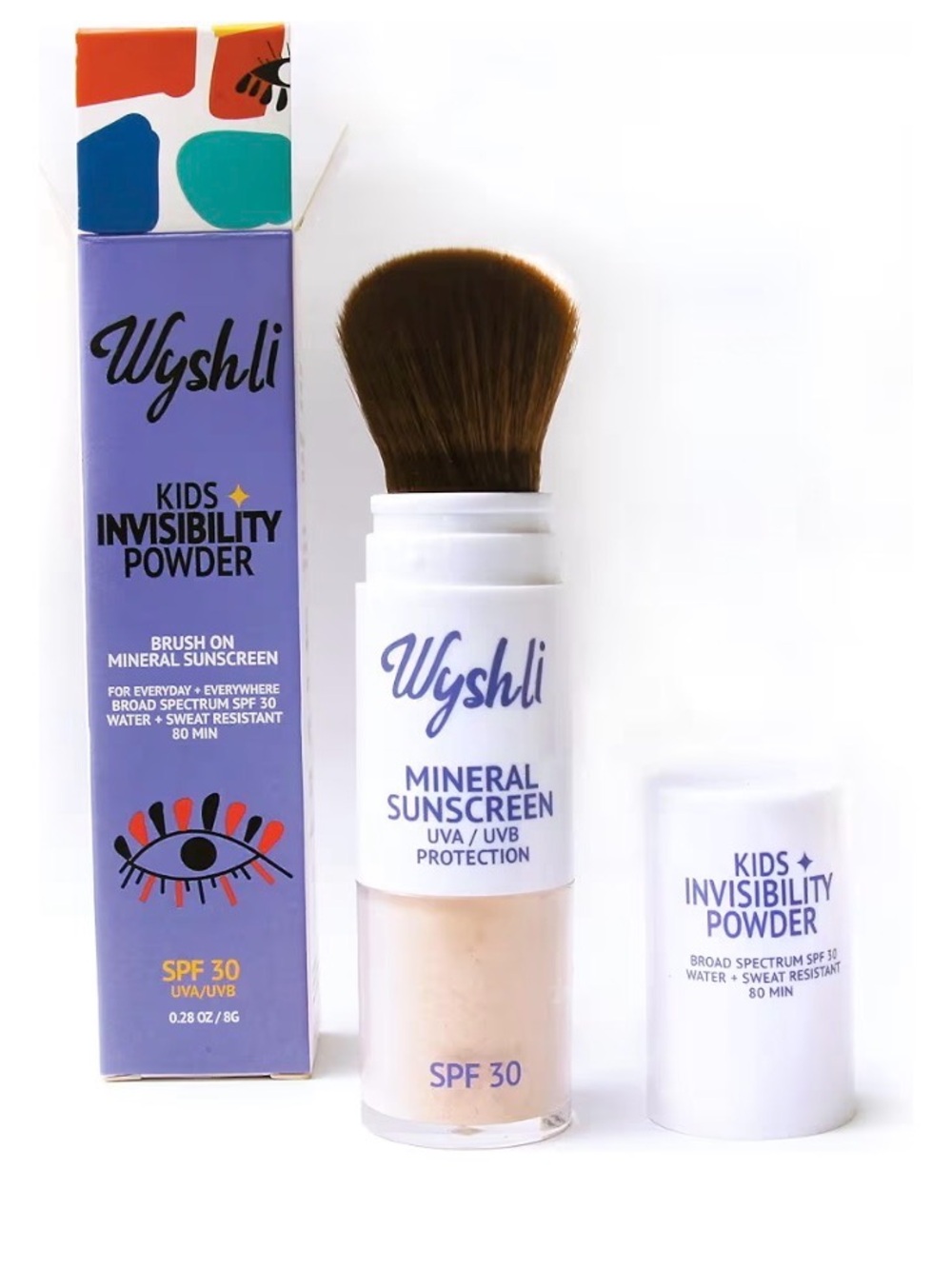 Wyshil Brush On Mineral Sunscreen SPF 30 UVA/UVB Waterproof Sweat Resistant NWT